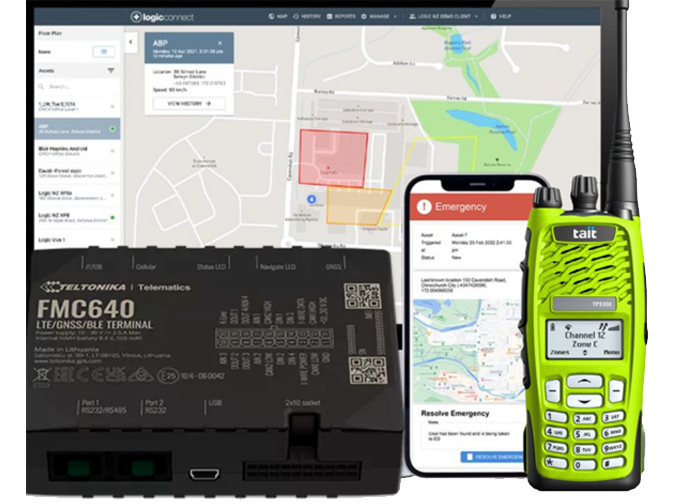 Screenshot of Logic Connect with Teltonika tracking device and Tait portable