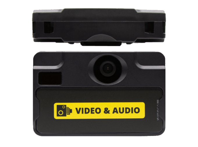 Motorola VT100 body-worn camera top and front views